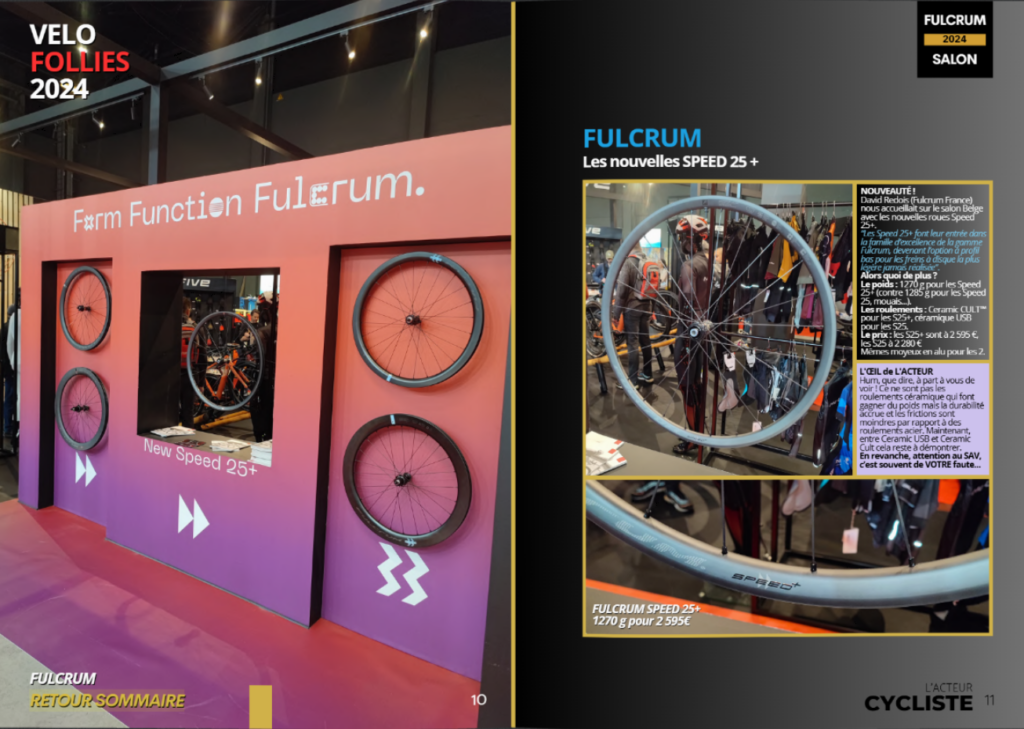 VELOFOLLIES 2024 EQUIPEMENT FULCRUM