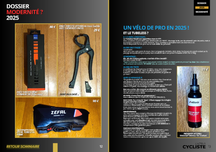 velo moderne 2025 équipements